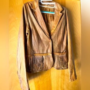 Blur leather jacket women